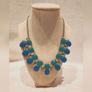 Lia Sophia Blue and Green Bib Style Statement Necklace